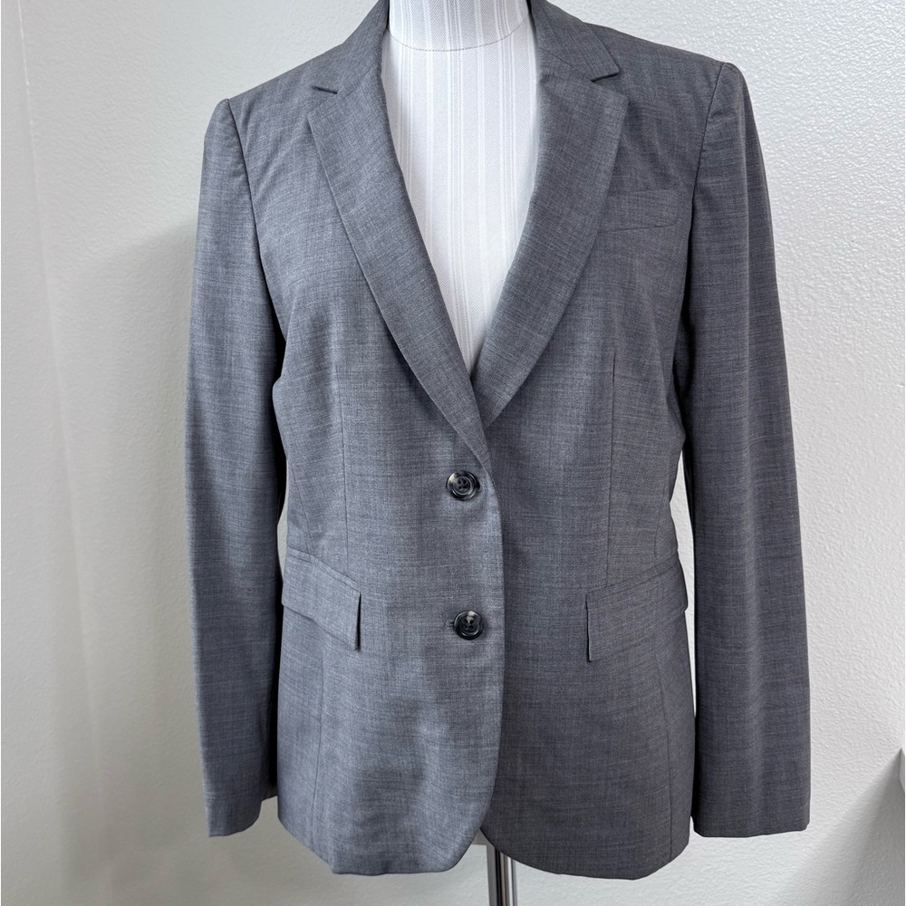 Banana Republic`New Classic Essential’Gray Blazer-Italian Virgin Wool Stretch 6